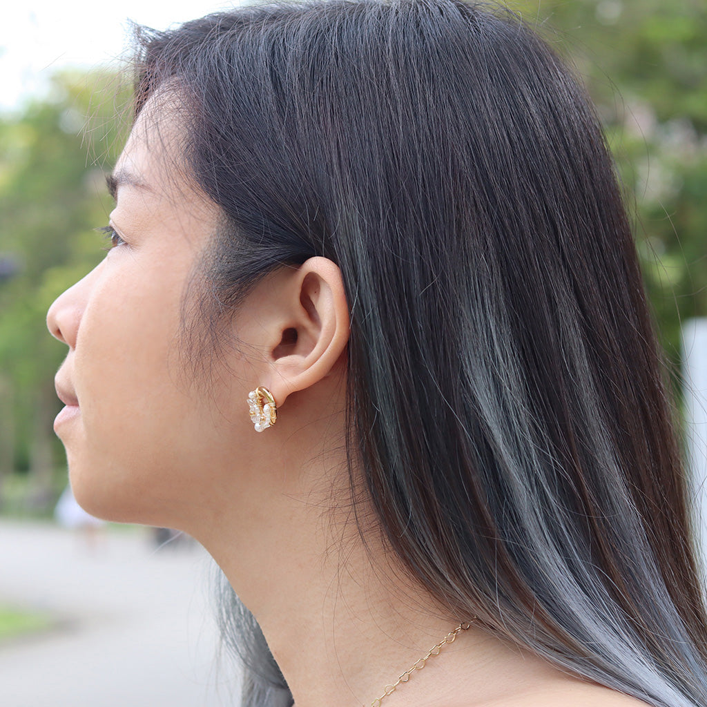 Pearl 14K Gold Plated Studs Earrings | HeartfullNet