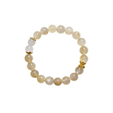 Celeste - Stretch Rutilated Quartz Selenite Bracelet