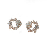 Ella - Blue Enamel Floral Studs Earrings