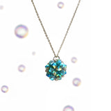 Glaucous Swarovski Beads Pendant 14K Gold-Plated Necklace Handcrafted Jewelry | HeartfullNet