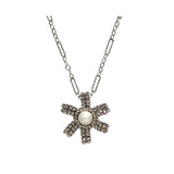 Lyra - Silver Stars Pearl Pendant Necklace