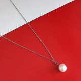 Freshwater Pearl Pendant Necklace Sterling Silver Cable Chain Ladies Jewelry | HeartfullNet