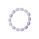 Purple Lepidolites connected with White Jades Stretch Bracelet | Heartfullnet