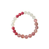 Reeta - Stretch Strawberry Crystal Rhodonite Gypsum Gemstone Bracelet