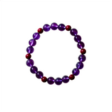 Stretch Amethyst Red Agate Handmade Bracelet | Heartfullnet