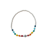 Bracelet with sterling silver, colorful beads and a smiley face charm handmade jewelry | Heartfullnet