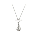 Sterling Silver Irregular Shape Pendant Necklace with Toggle Clasp | HeartfullNet