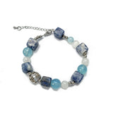 Azure - Pearl Aquamarine Black Agate Rock Crystal Bracelet