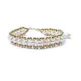 Braid - Pearl Gold Beaded Bracelet