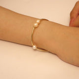 Freshwater Pearls 14K Gold Links Bracelet Handmade Ladies Jewelry | HeartfullNet