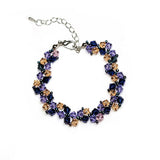 Genuine Crystal Beads Bracelet linked with Sterling Silver Components. Handmade Ladies Bracelet | Heartfullnet