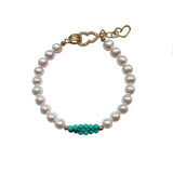 Cyane - Pearl Turquoise Gemstone Bracelet