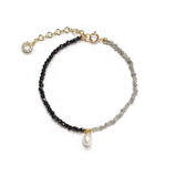 Glain - Pearl Black Agate Diamond Ore Bracelet