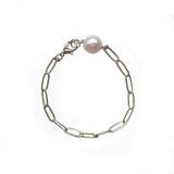 Silver Mother of Shell Pearl Bracelet Handmade Jewelry | HeartfullNet