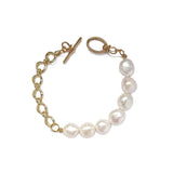 Baroque Pearl 14K Gold Plated Chain Bracelet | HeartfullNet