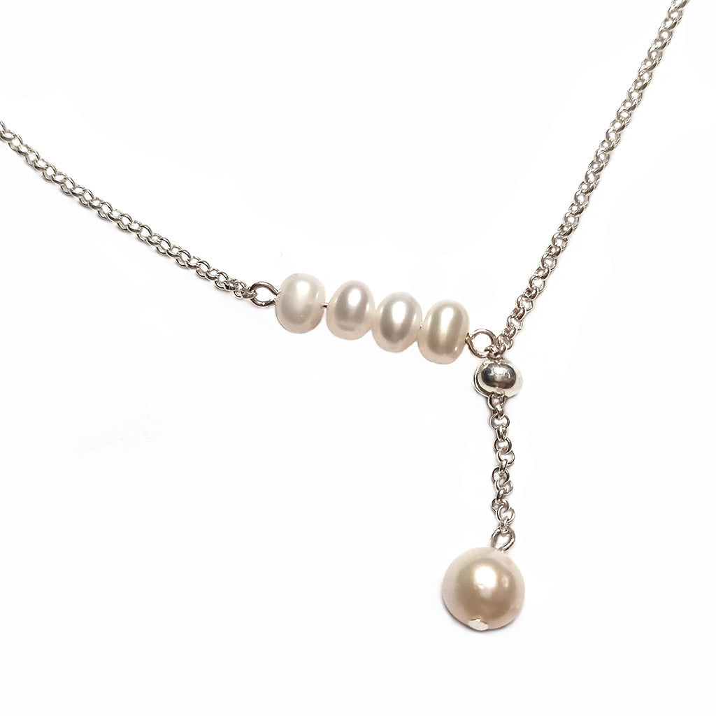 Freshwater Pearl Sterling Silver Necklace Handmade Jewelry  | HeartfullNet