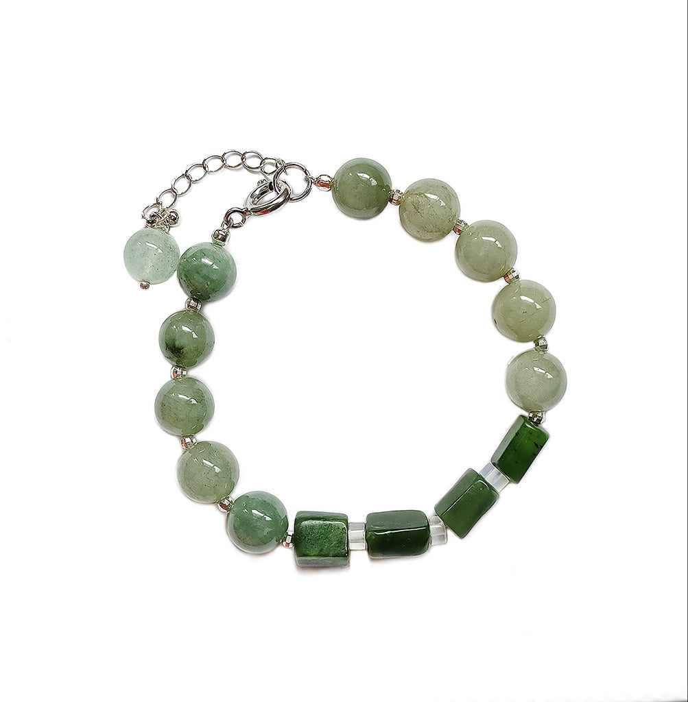 Emerald Jasper Sterling Silver Bracelet Handmade Jewelry | HeartfullNet