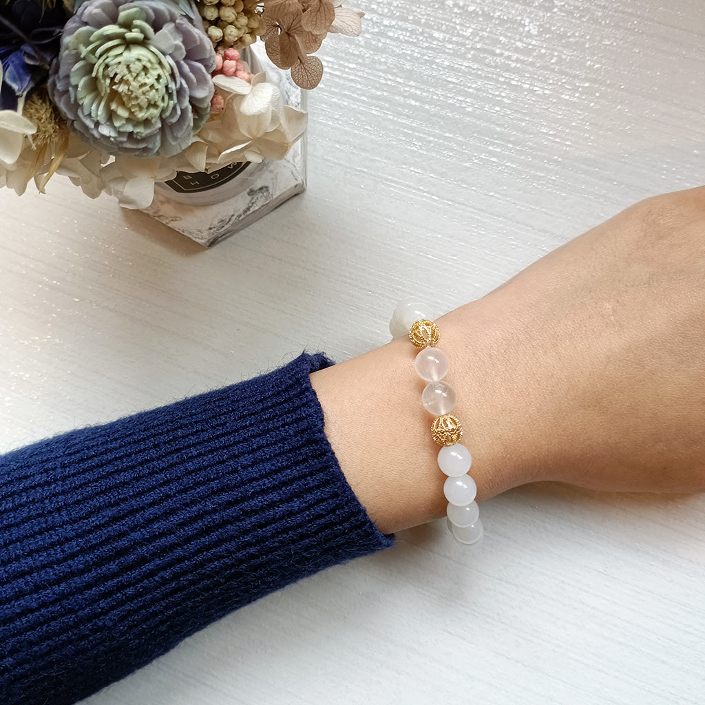 Golden Rutilated Quartz Bracelet Handmade Jewelry | HeartfullNet