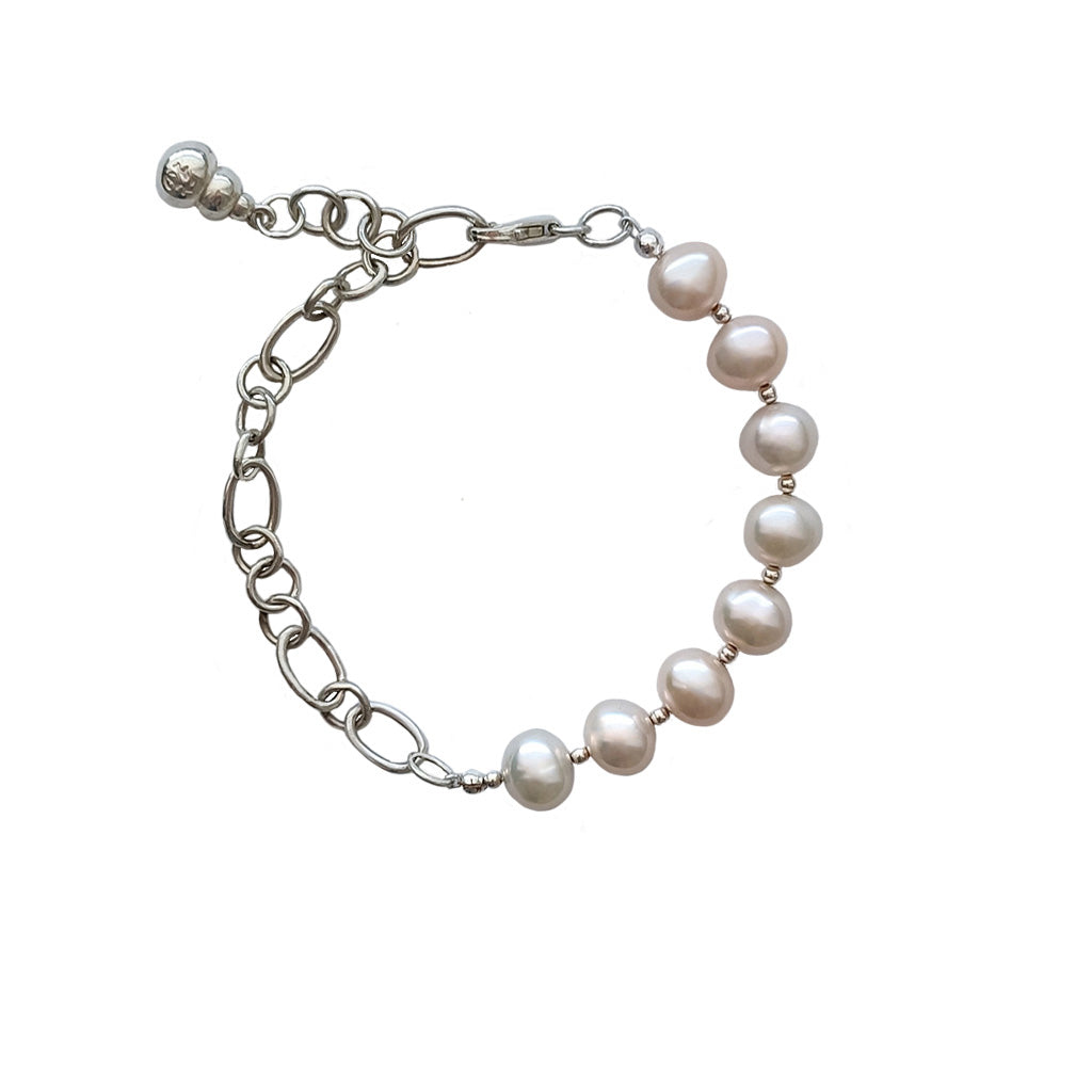 Sterling Silver Freshwater Pearl Bracelet Handcrafted Jewelry | HeartfullNet