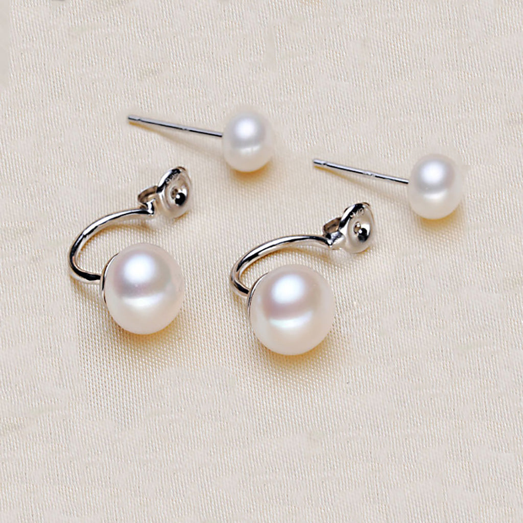 Freshwater Pearl Earrings Sterling Silver Posts | HeartfullNet