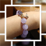 Kunzite Fluorite Crystal Bracelet Handmade Jewelry | HeartfullNet